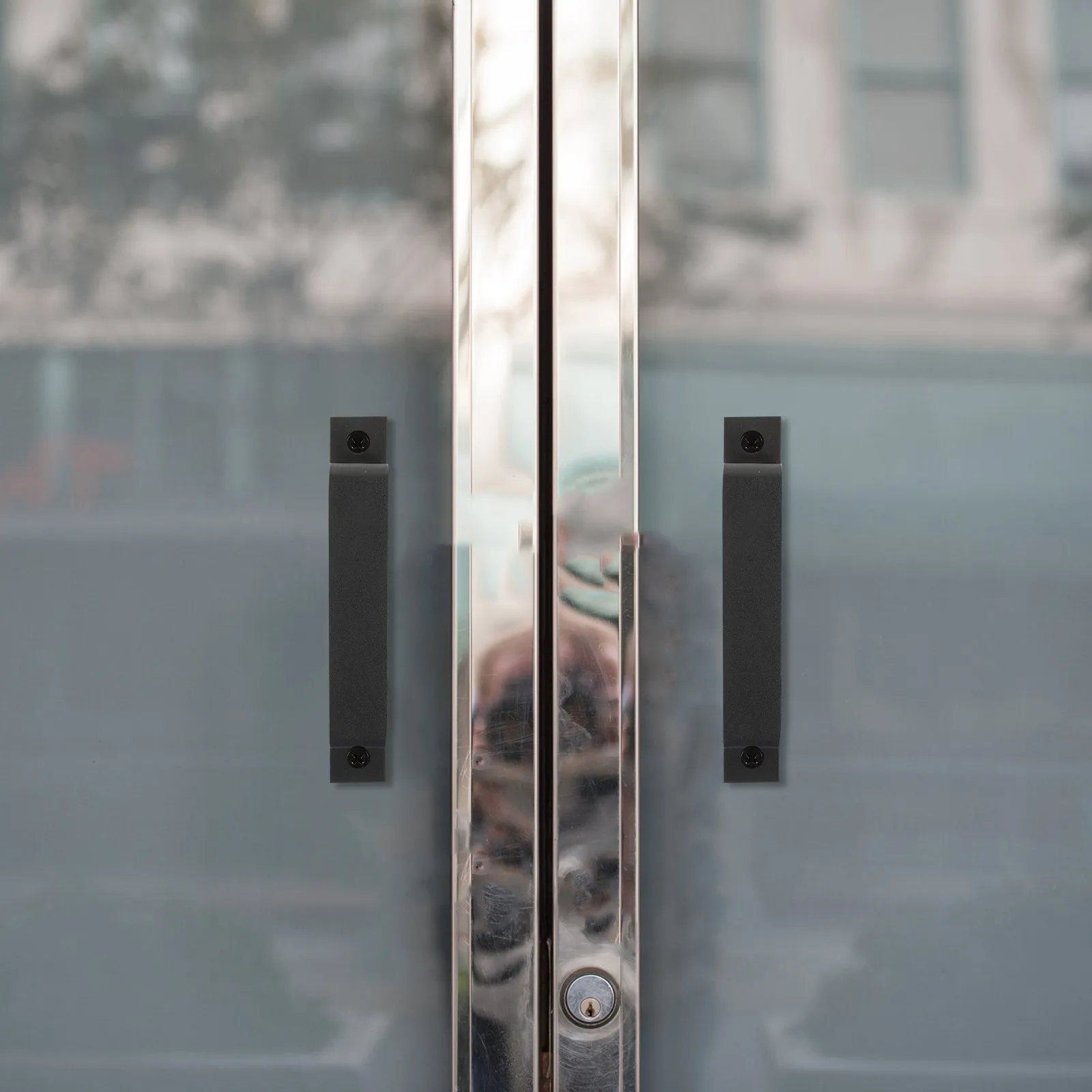 

2 шт. черные металлические ручки для амбарных дверей, винтажные ручки-скобы для раздвижных дверей гаражей, сараев, шкафов, гардеробов, дверей патио