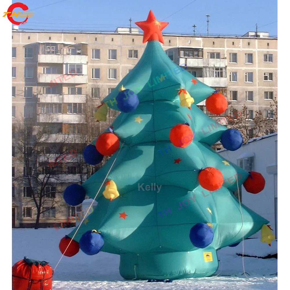 4m/6m/8m High Giant Inflatable Christmas Tree Balloon Outdoor Advertising Inflatable Tree Model Stage Decoration