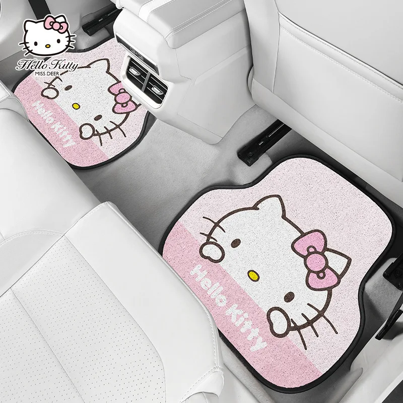 Sanrio Car Carpet Floor Mat Car Protective Mat Dustproof Easy To Clean Removable Cartoon Hello Kitty Car Accessories Gift