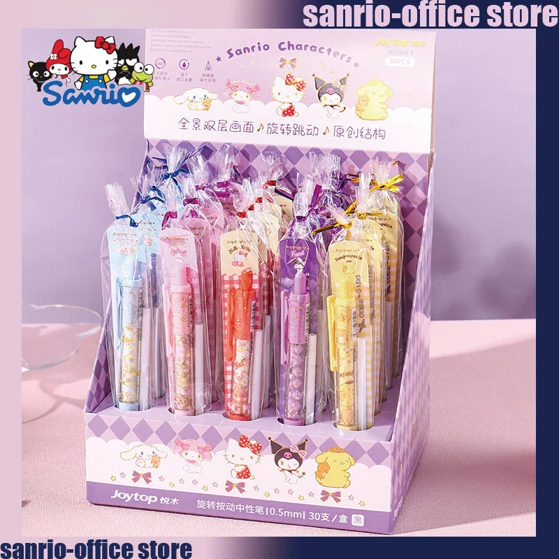 

30pcs Sanrio Gel Pen Cartoon Kuromi Hello Kitty Rollerball Pen Dip Pens Water Pen Luxery Pen Student Office Stationary Wholesale