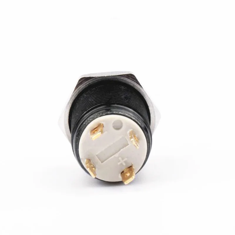 12mm Black Push Button Switch Waterproof Illuminated Metal High Head Momentary Switches with Power Mark 3V 6V 12V 24V 110V 220V