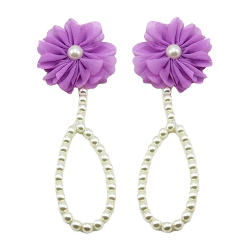 Tobilleras de perlas para bebés y niños, joyería de moda con flores, cadena para el pie, accesorios coloridos para recién nacidos, 2024