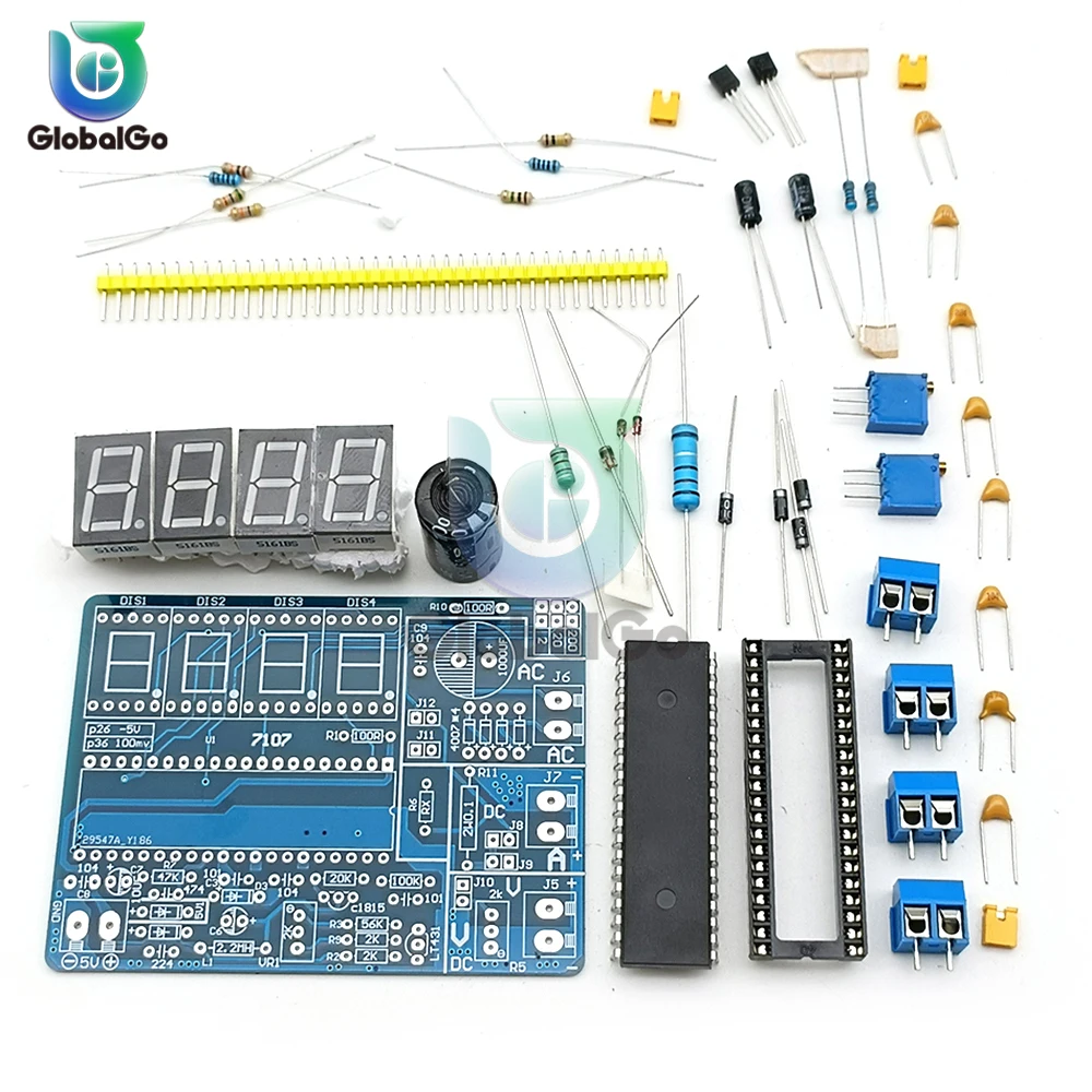 7107 DC5V Digital AC/DC Voltmeter Kit DIY Electronic Kit Module 35mA Red Display Soldering Training Suite