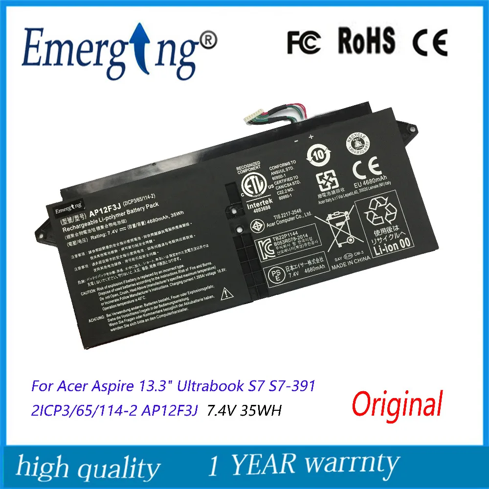 

11.1v 35wh New Original AP12F3J Laptop Battery for Acer 2ICP3/65/114-2 Aspire 13.3-Inch S7 Touchscreen Ultrabook Serie