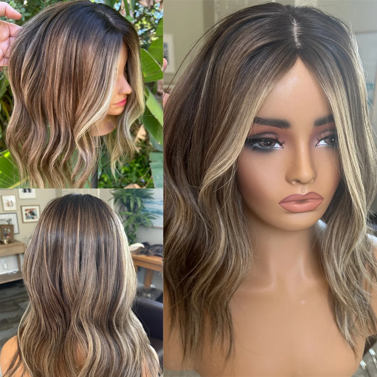 

Синтетический парик с HD-кружевной передней частью, средняя часть, омбре, карамельно-коричневый, с натуральной предварительно проработанной линией роста волос, короткий волнистый боб, хорошее качество, для косплея