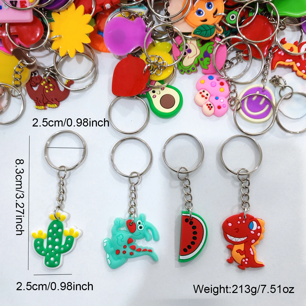 60 Stück (gemischte Ausführung), Schlüsselanhänger mit Cartoon-Motiven, als Dekoration für Taschen, Geldbörsen oder als Anhänger, geeignet als Preise für den Unterricht oder als Geschenke für Geburtstagsfeiern. – Detail 5