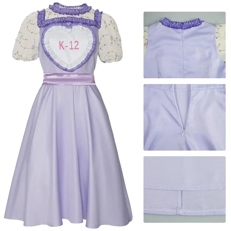 Filme K-12 vestido melanie martinez crianças cosplay traje k12 rosa roxo vestido meninas roupa fantasia festa de aniversário de halloween roupas