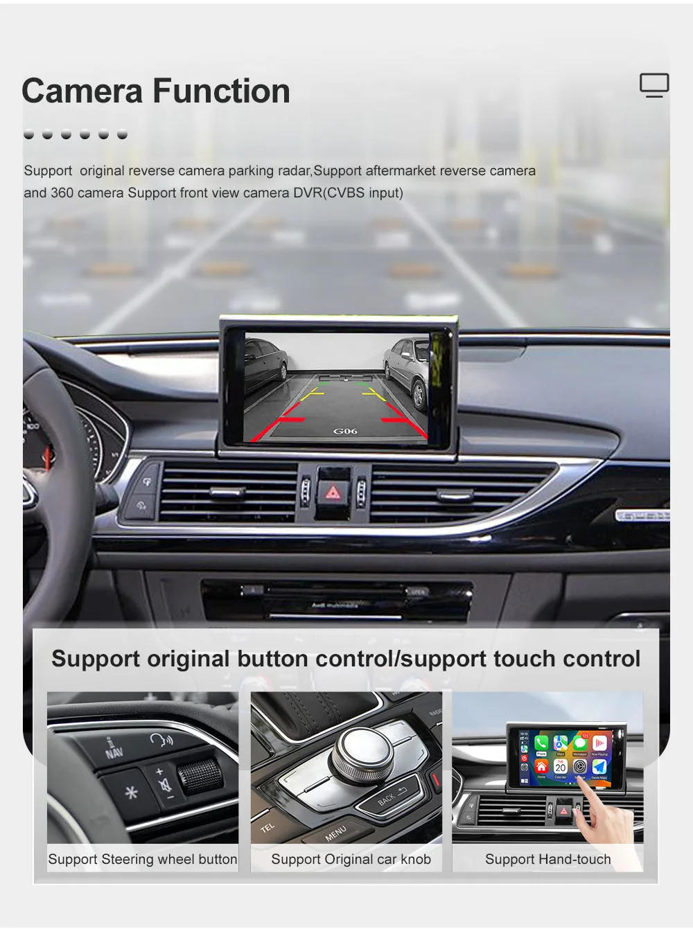Kabelloses CarPlay- und Android-Auto-Interface-Modul für Audi A6 A7 HN+R-System mit Mirror Link und Bluetooth. – Detail 7