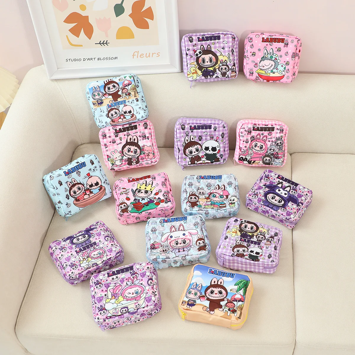 

Labubu Coin Purse Children Cartoon Cute Mini Makeup Bags Students Card Key Storage Wallets Girls Portable Handbag Kawaii Pouch