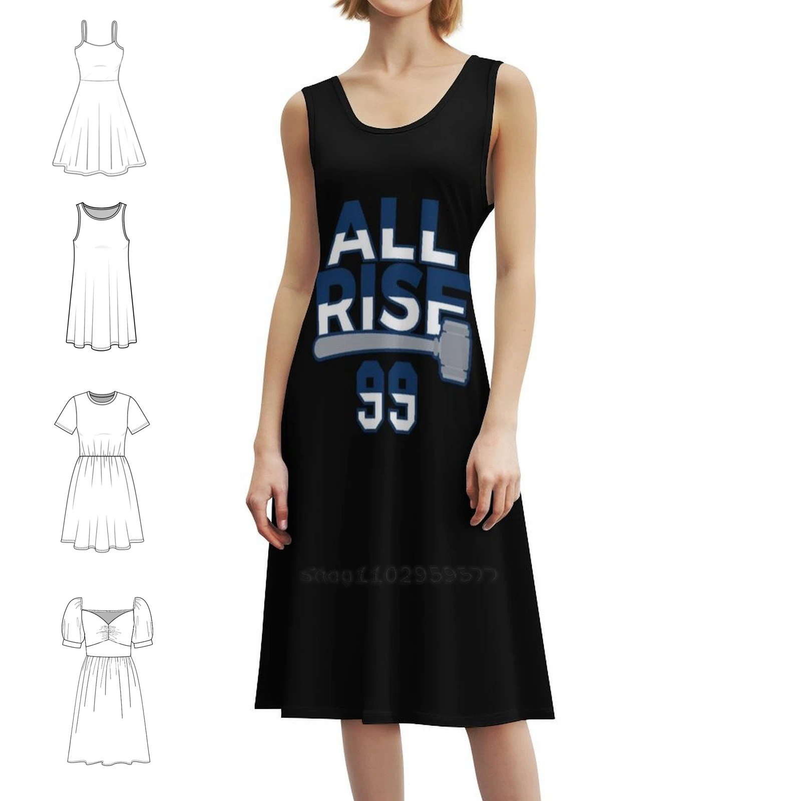 

All Rise 99 All Rise For The Judge Ny Yankee Бейсбольное богемное платье без рукавов для женщин с принтом Пляжные вечерние платья Aaron Judge