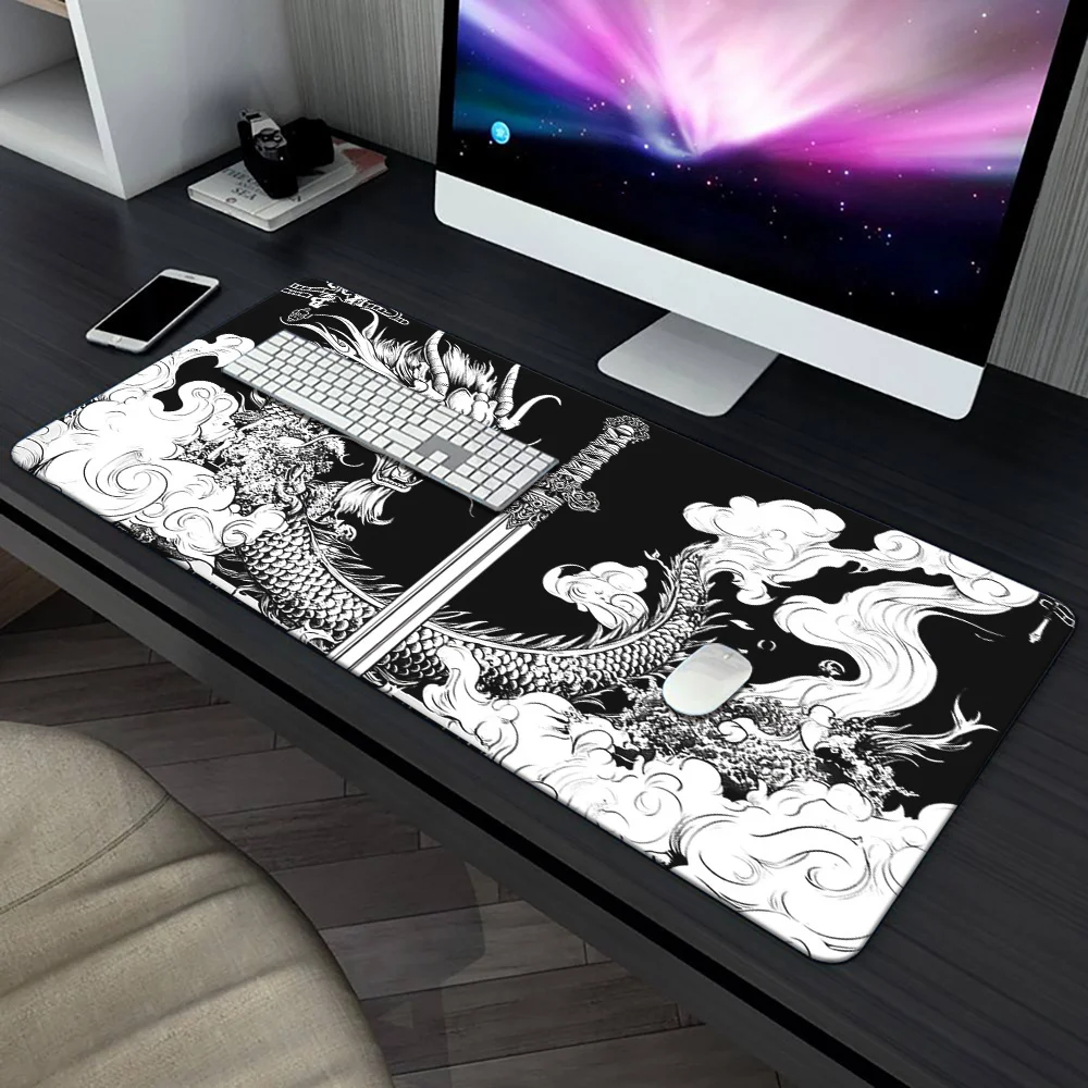 Mouse pad para jogos Dragon Design, impressão de alta definição, base de borracha durável, antiderrapante, adequado para jogadores e profissionais