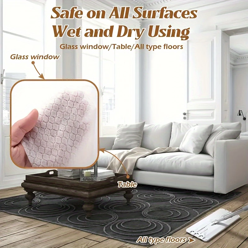 New 300-100PCS Disposable MicroFibre Electrostatic Floor Cloths Dust Removal Mop Paper Floor Cleaning Wipes for Flat Swivel Mop