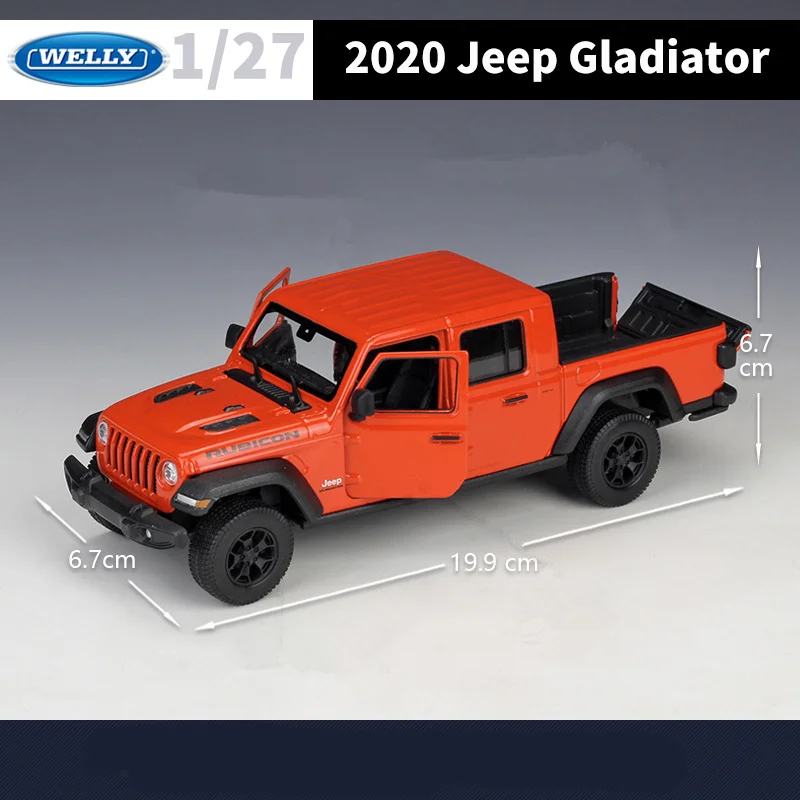 WELLY 1:27 Jeep Wrangler Rubicon Gladiator Pickup in lega modello di auto diecast veicoli fuoristrada in metallo modello di auto giocattoli per