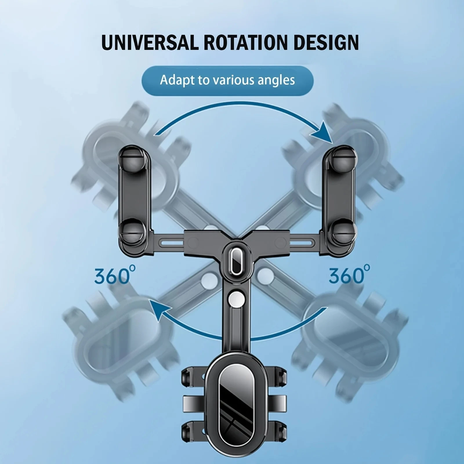 360 °   Supporto per telefono cellulare per specchietto retrovisore per auto per rotazione dell'auto e supporti per staffa per telefono multifunzionale telescopico regolabile