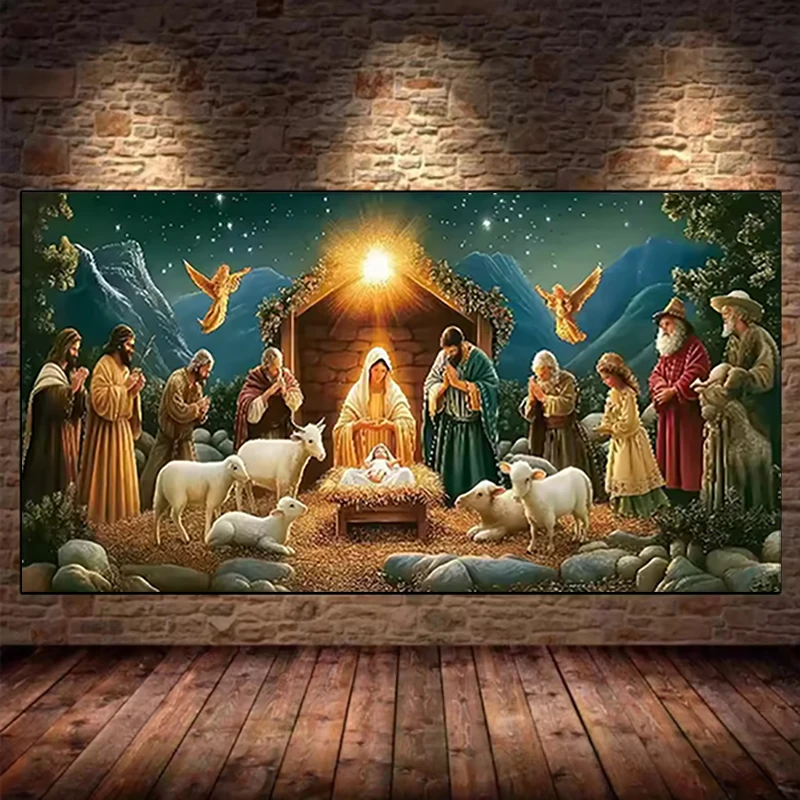 

5D Diy Diamond Painting Kits New Religion Our Lady of Jesus Christ 5D Diamond Embroidery Hand Cross Stitch Home Decoration