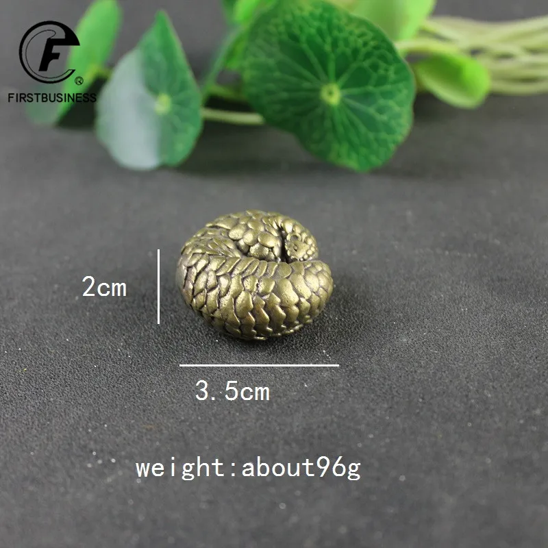 new fashion Solid Brass Spherical Pangolin Figurine Miniature Vintage Animal Statue Home Decoration Accessories Desktop Ornament