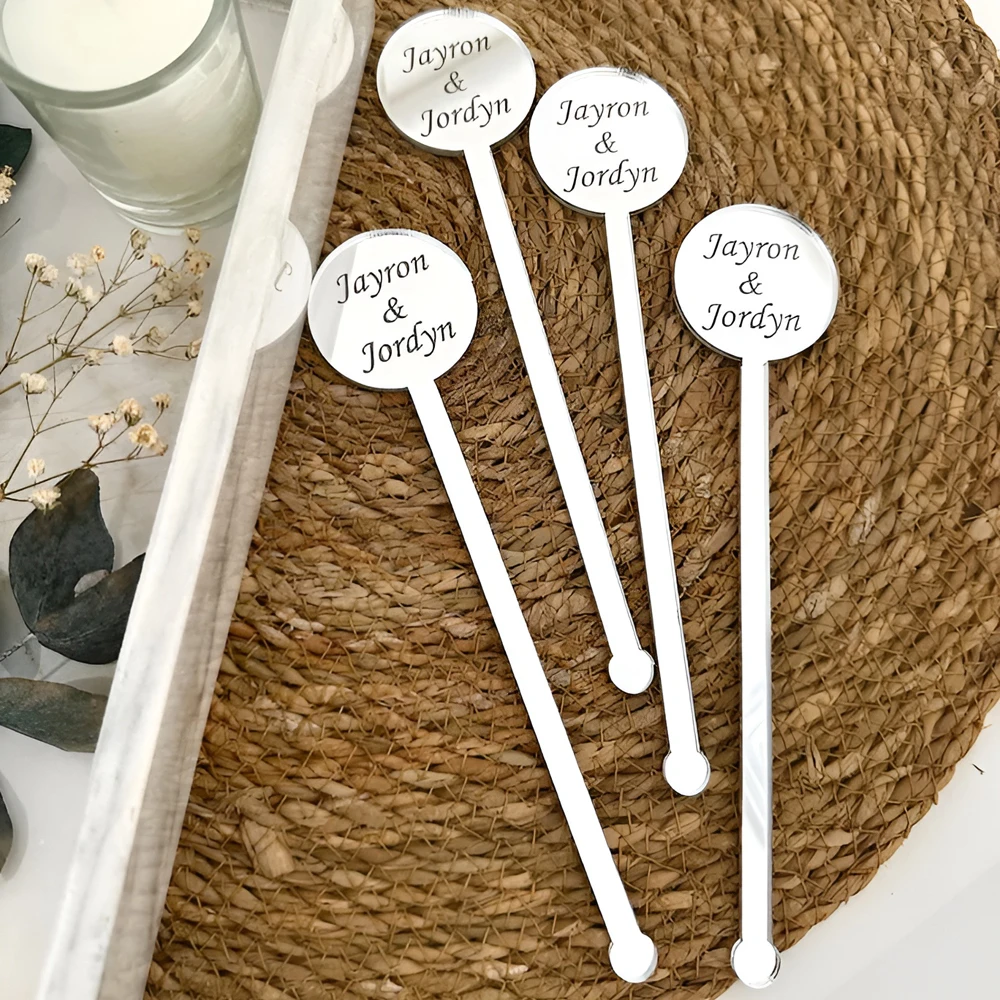 10pcs Personalized Wedding Drink Stirrers, Personalized Drink Decors, Custom Drink Stirrers Wedding, Acrylic Drink Stirrers