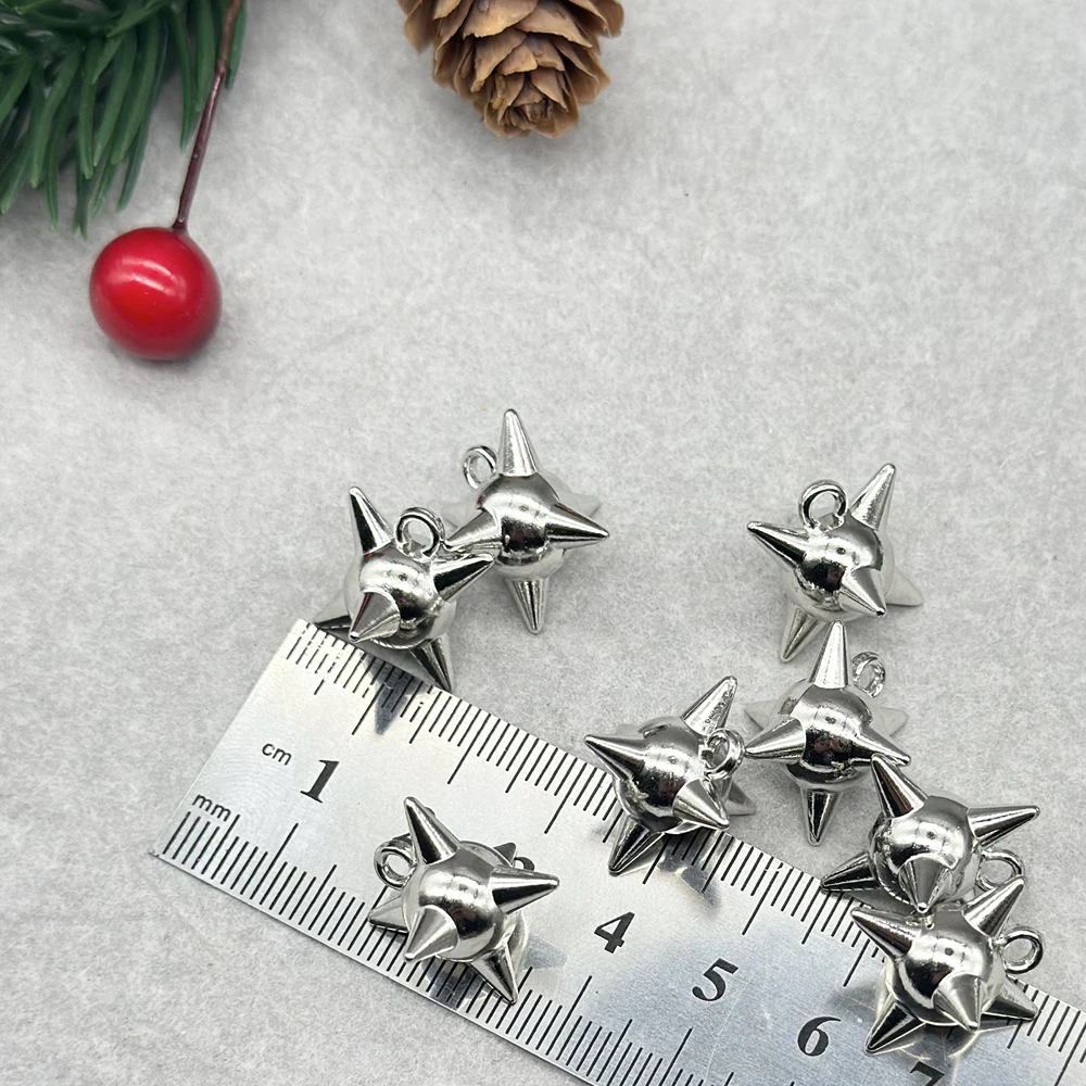 10pcs 15mm*15mm Gothic 3D Spiky Ball Pendant DIY Jewelry Finding Spike Morning Star Flail Dangle Charms Jewelry Making image 4