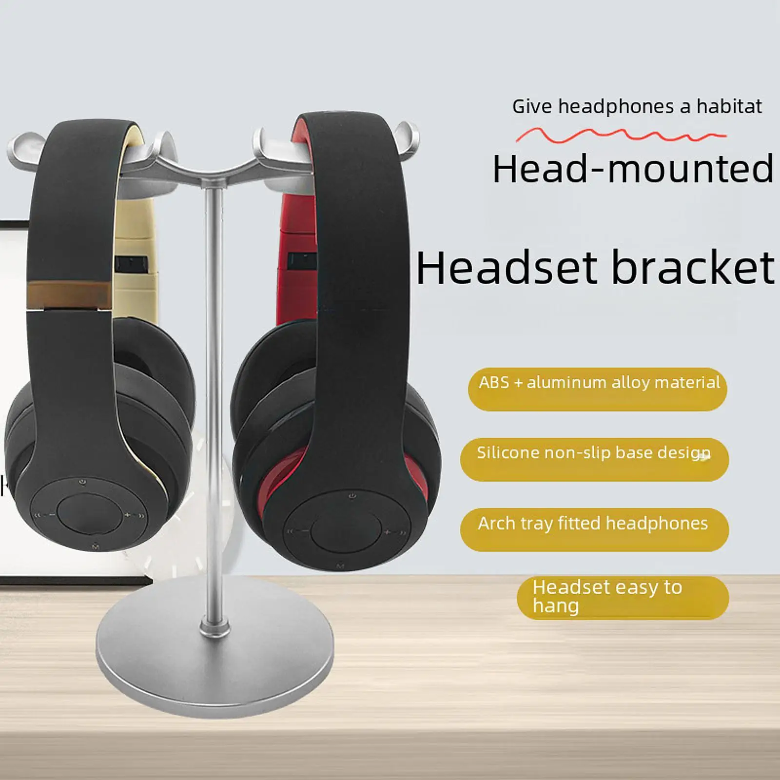 Headset Stand for Desk Earphone Stand Gaming Accessory Desk Organization Support Gift Stable Desktop Headset Holder