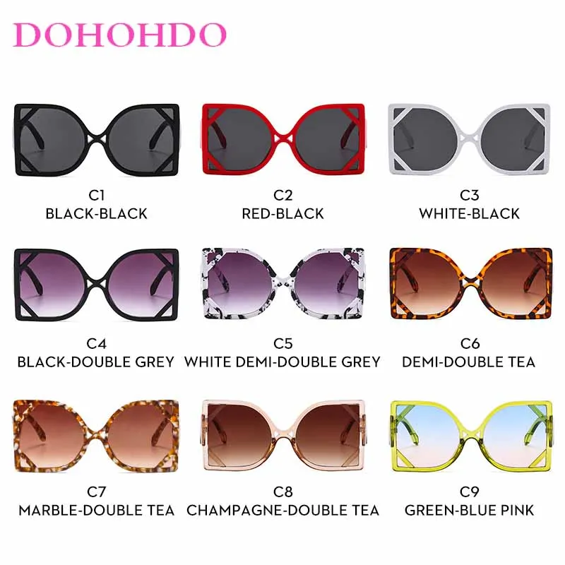 Fashion Vintage Big Frame Square Hollow Sunglasses Men Women Trend Luxury Brand Outdoors Travel Sun Glasses Lentes De Sol UV400