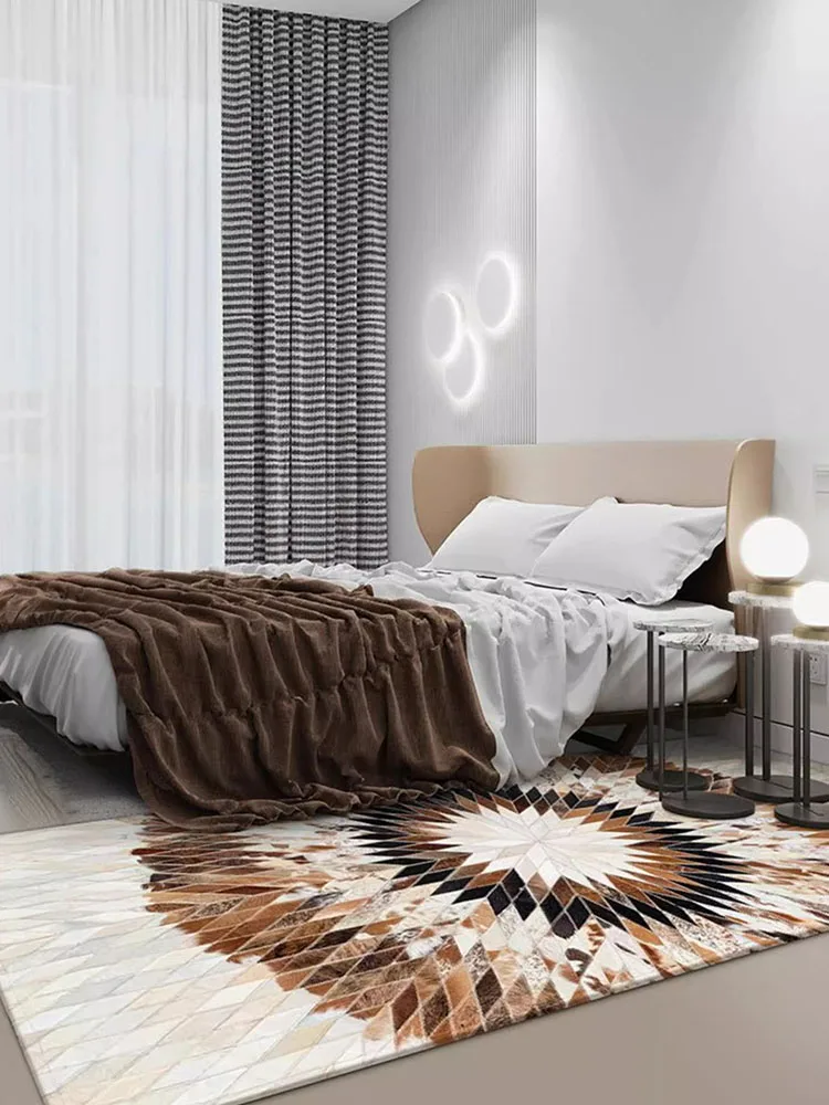 High-end Decor Home Long Real Cowhide Carpet Hallway Corridor Cloakroom Runner Rug Decor Living Room Area Rug Luxury Bedroom Rug