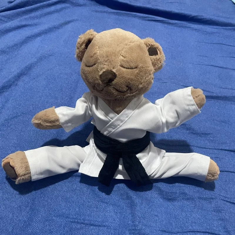 40cm Karate bear for Prizes, souvenirs, karate uniform is made to be washable, with a skeleton inside and posing for karate gift