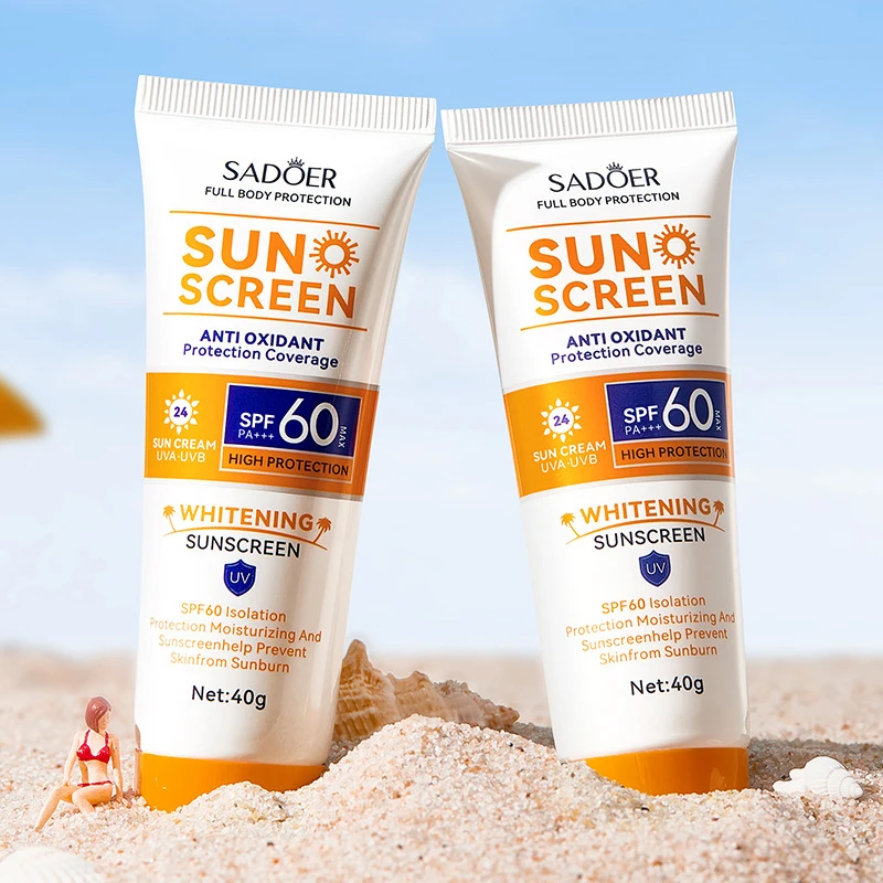 SPF60+ Whitening Sunscreen Cream Anti Sun Ultraviolet Proof Oil Control Waterproof Sweatproof Facial Protection Sunblock Lotion