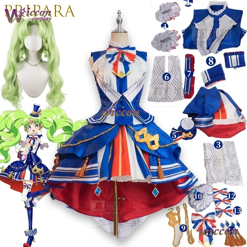 

yUm Anime Pripara Falulu Cosplay Costume Blue White Flowers Lolita Skirt Girl Christmas Costume Woman Lolita Jirai Kei Cos