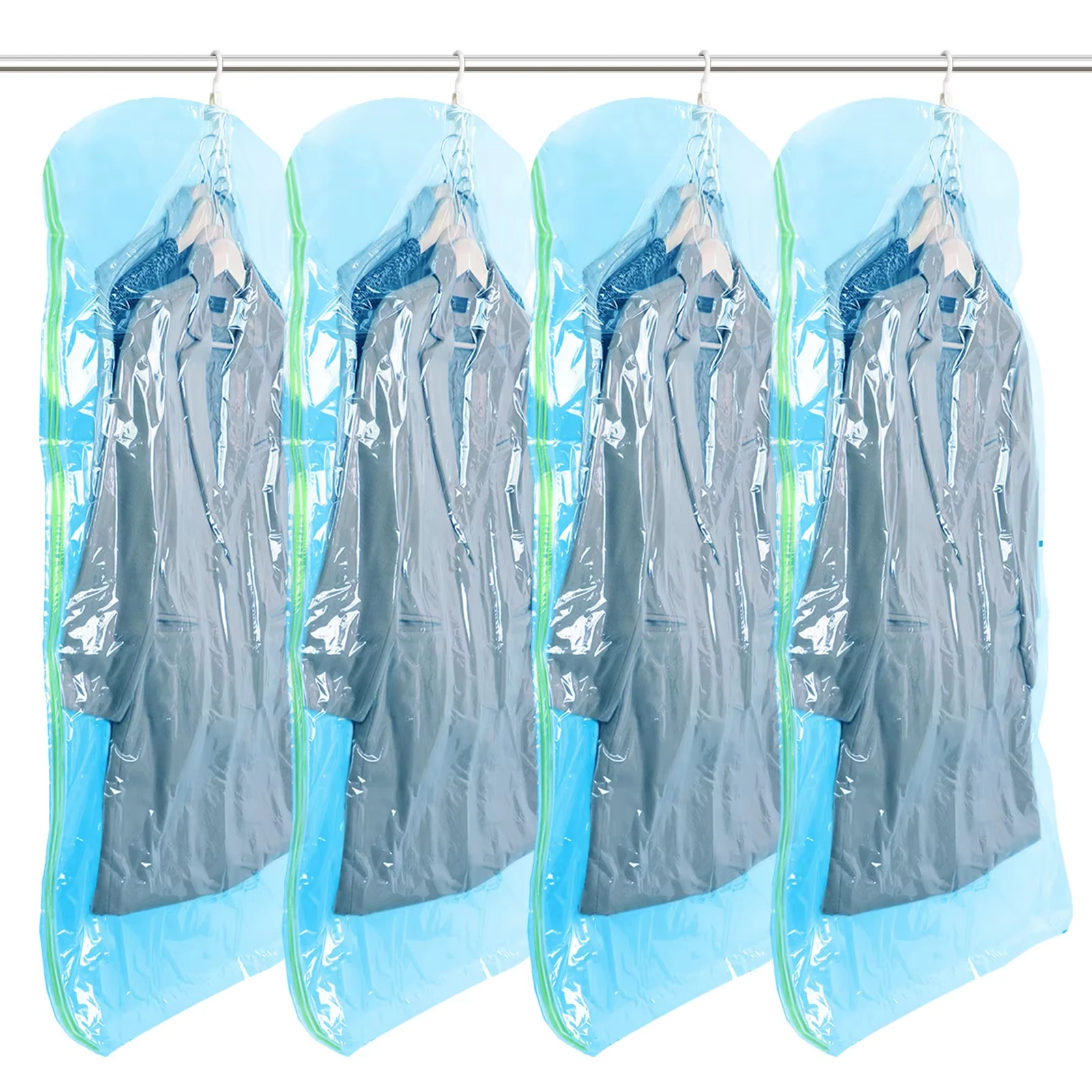 

TAILI Hanging Vacuum Storage Bags Hanging Space Saver Bags Hanging Storage Bags for Clothes,Vacuum Sealed for Suits Dress Jacket