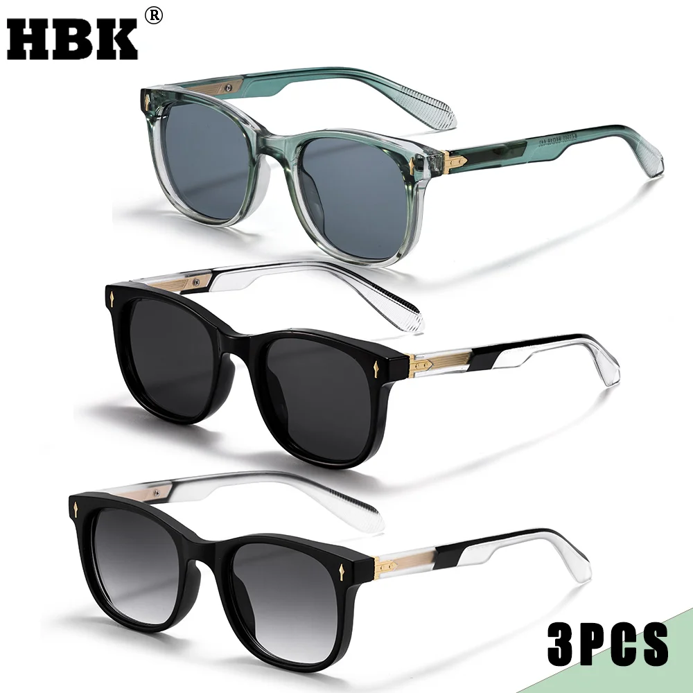 1/2/3 Pcs HBK Wholesale Fashion Men Classic Polarized Sunglasses Propionic Acid Pin Square Frame Women Outdoor Eyeglass UV400