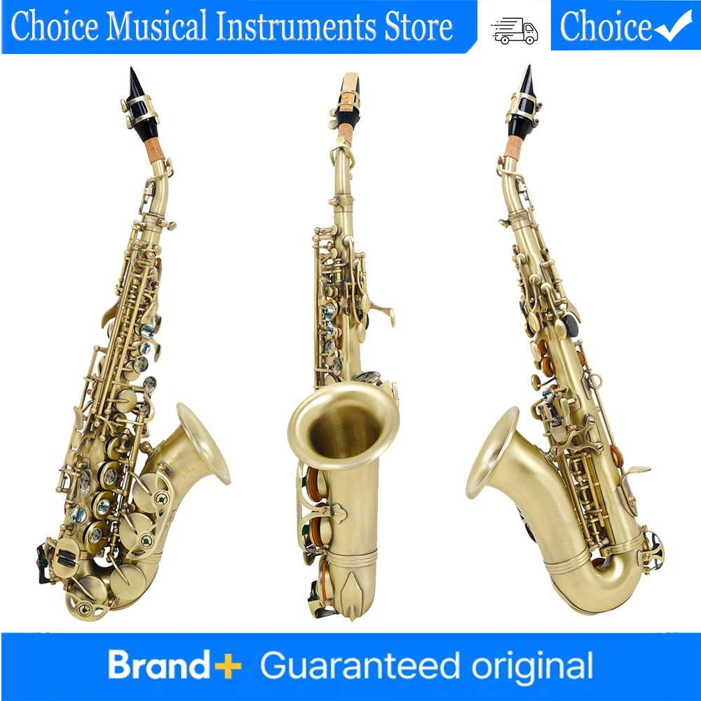 

SLADE саксофон-сопрано Bb, высококачественный латунный корпус, резные клавиши, цветные клавиши, саксофон с ремнями для перчаток, аксессуары