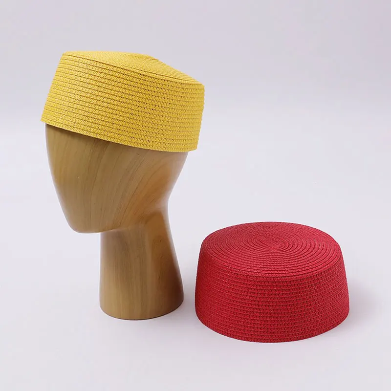 Fashion Colorful Personalized Medicine Box Hat For Women Summer Casual Berets Classic Retro Striped Handmade Fedora Cap Dog Basi