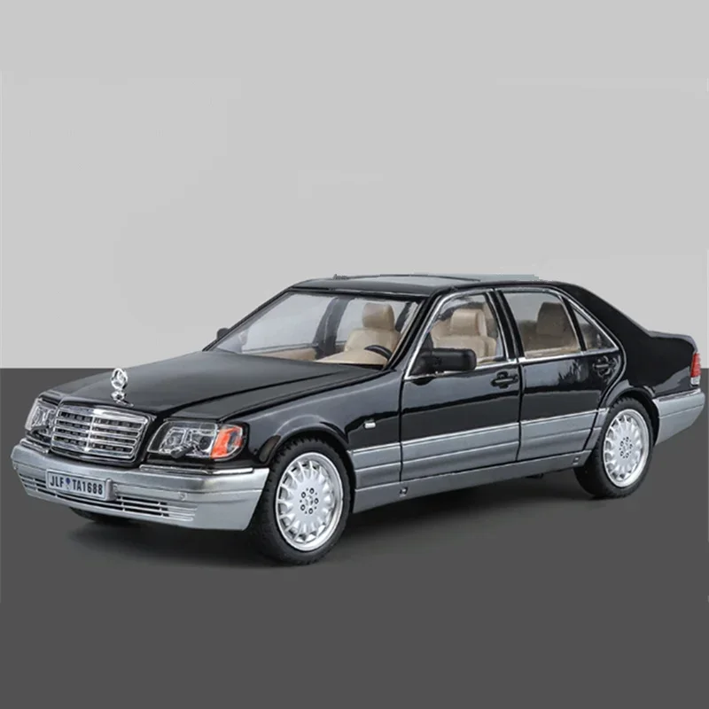 1:24 W140 S320 SEL Street Edition Alloy Classic Car Model Diecasts Metal Retro Old Vehicles Car Model Sound Light Kids Toys Gift