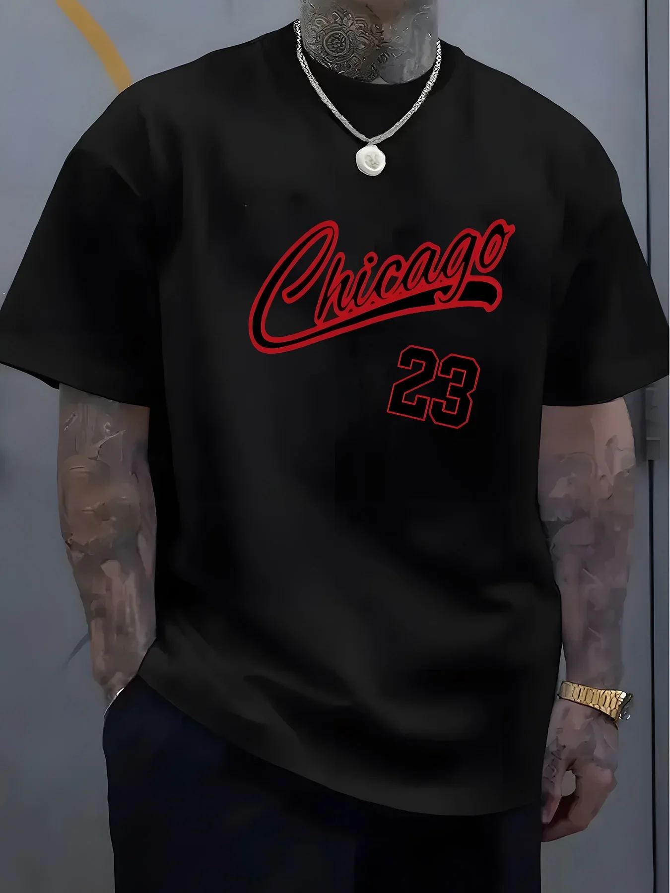 Chicago 23 Printed Men's And Kids Summer T-Shirt 100% Pure Cotton Casual Loose Fit round Neck Short Sleeve Fashion Top