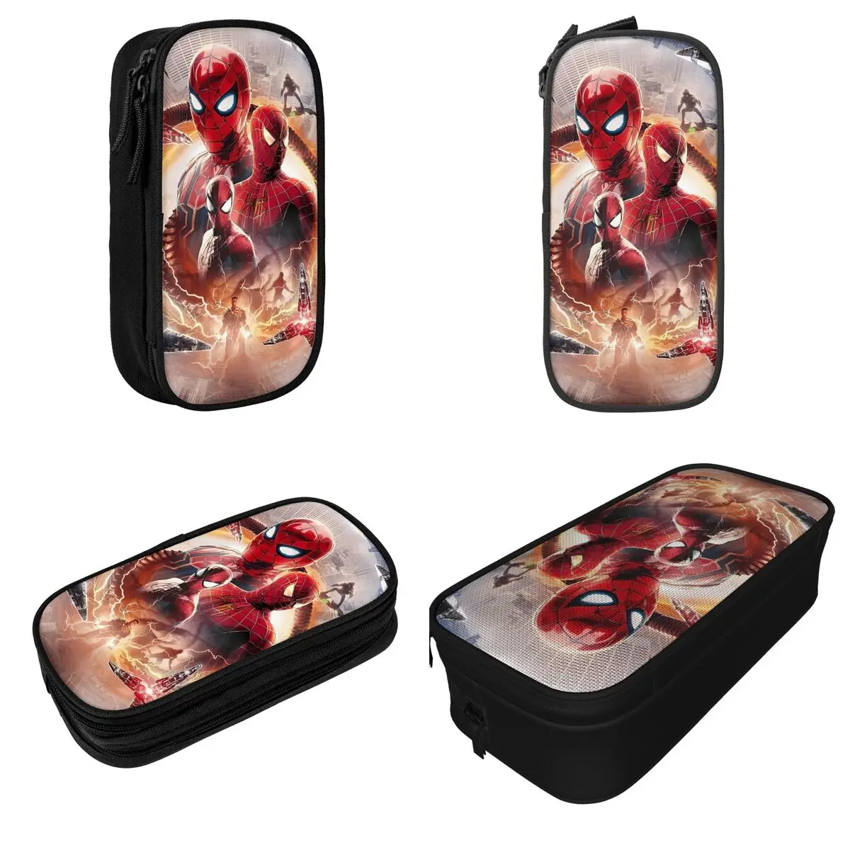 Spider-Man Comic Handsome Cool Pencil Cases Cartoon Anime Pen Box Bag Student Big Capacity School Supplies Zipper Pencil Pouch