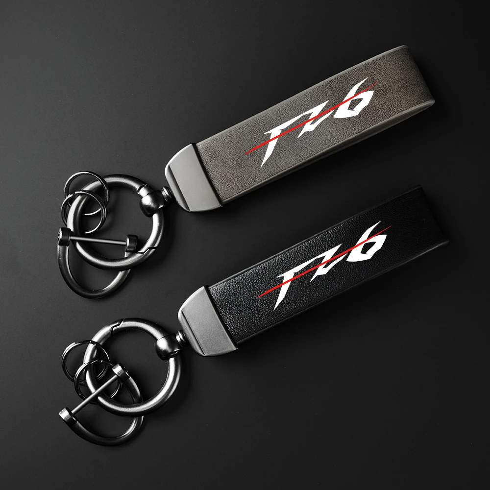 

For YA Yamaha FZ6 FZ6R ZF6N FAZER High-Grade leather Motorcycle Keychain Holder Keyring Accessories