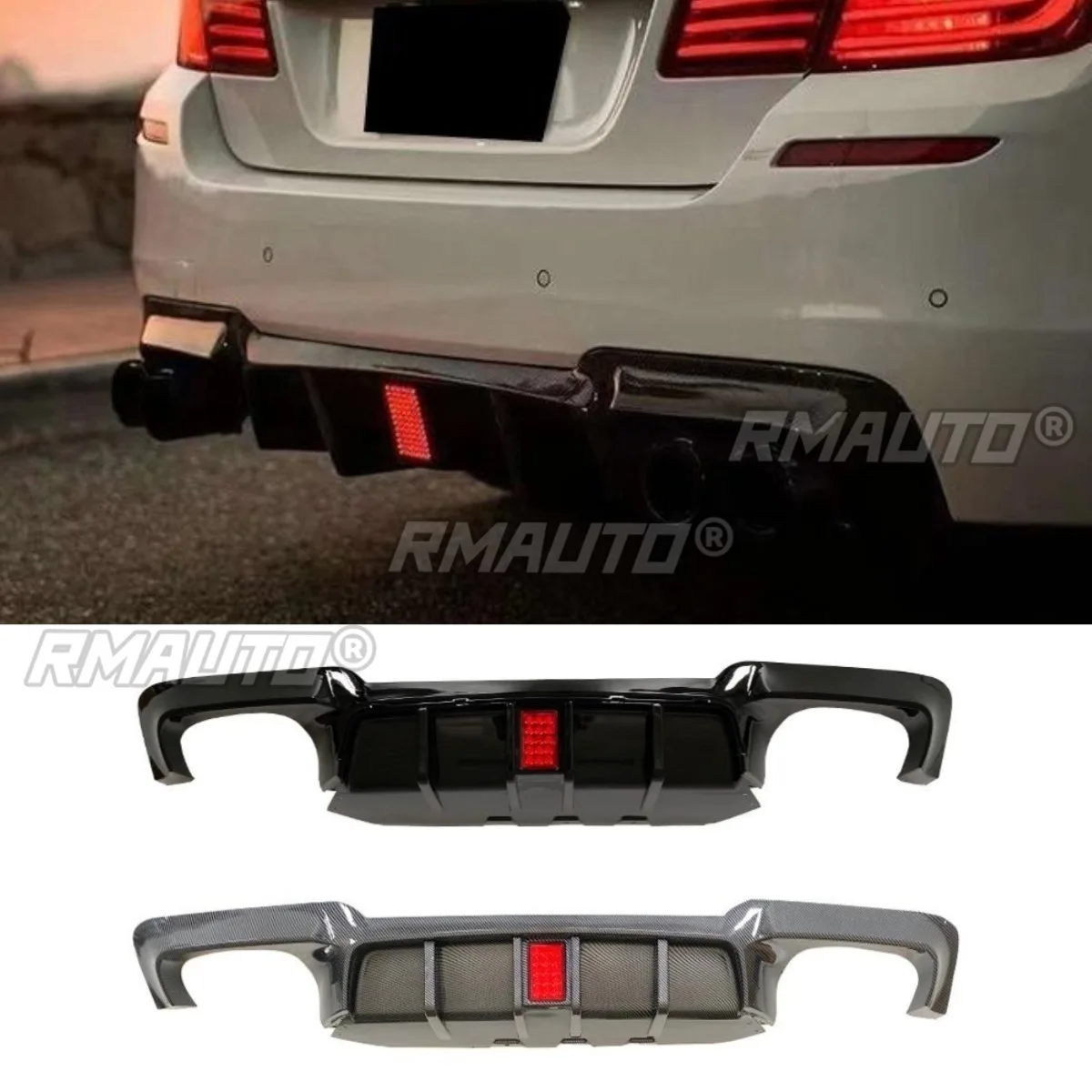 

Car Rear Bumper Spoiler Lip Diffuser Splitter Glossy Black Modification Part For BMW 5 Series F10 F18 2010-2016 Car Accessories