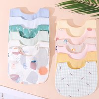 Random 3pcs Baby Bibs Burp Cloths Bibs Soft Cotton Adjustable Bib U Shape Newborn Feeding Bibs Infants Saliva Towel