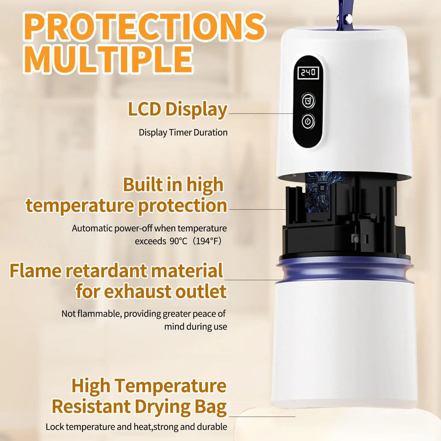 Mini secadora de ropa compacta portátil: secadora de viaje plegable silenciosa con temporizador para apartamento, RV, dormitorio y hogar