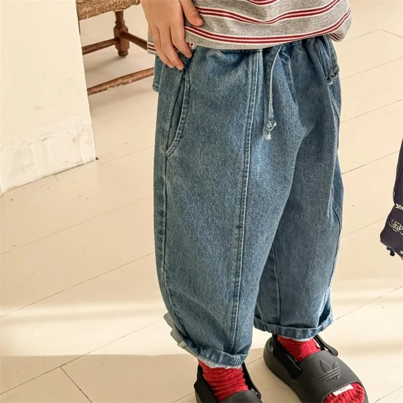 

New Children Casual Loose Jeans Korean Style Baby Boys Denim Haren 2025 Spring Pants