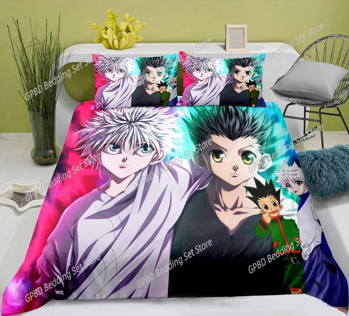 3d Printing Anime Hunter X Hunter 3D Bedding Set Duvet Cover Pillowcases Single Twin Full Queen King Size Home Decor Quilt Boys