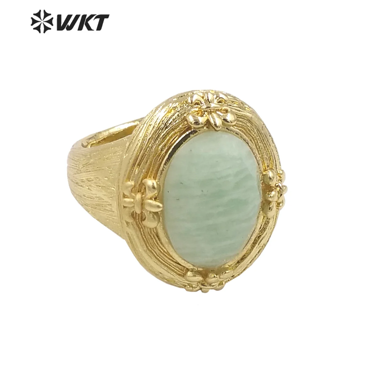 WT-R486 Latest New Round Colored Gemstone Retro Design 18K Gold Plated Big Exaggerate Banquet Party Luxury Accessories