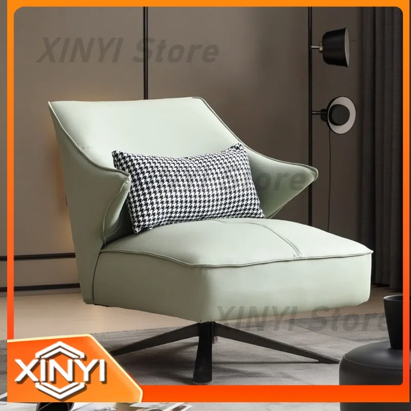 Single Leisure Chair for Italian Light Luxury Modern Simple Living Room Lazy Sofa Rotating Recliner Hotel Reception Chair