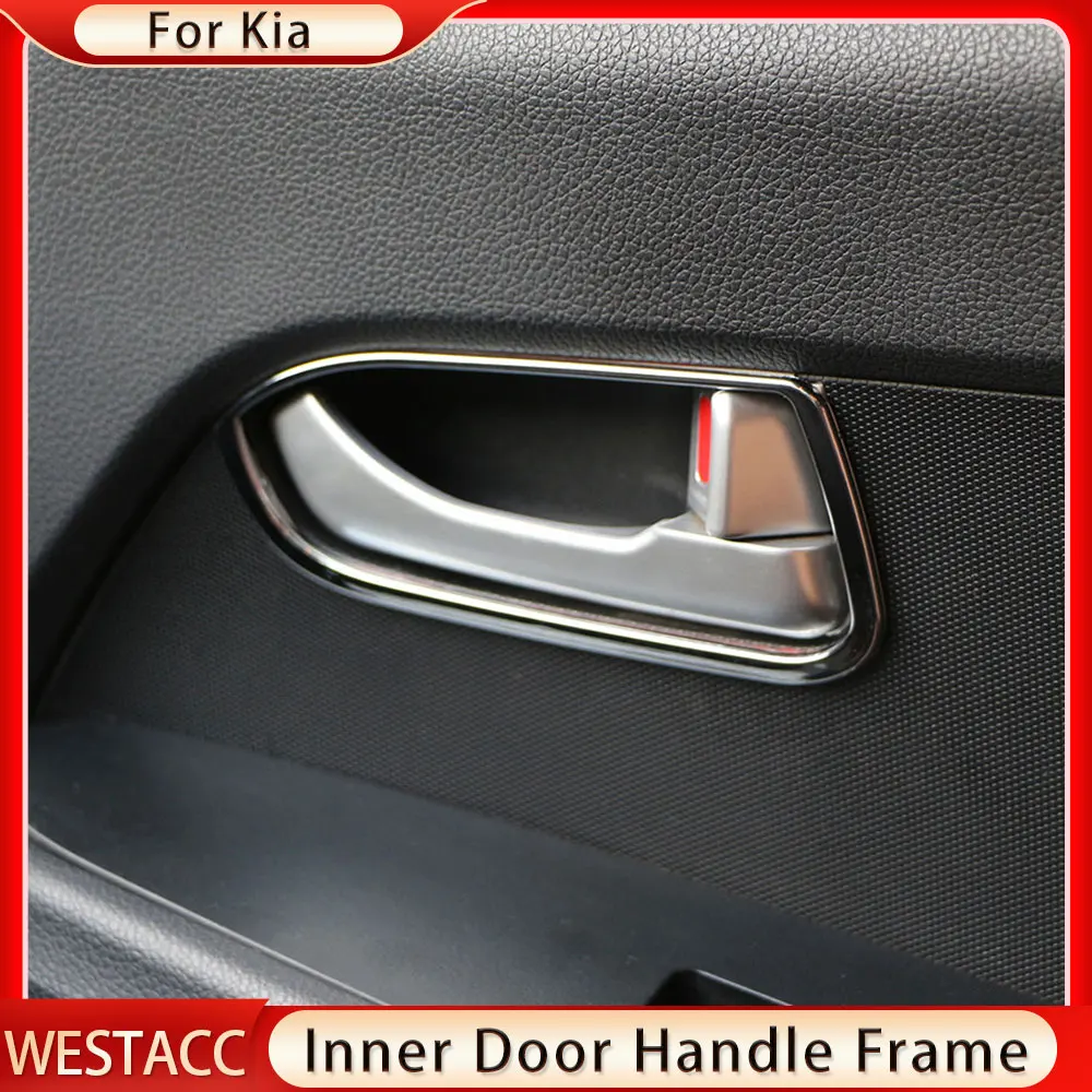 4Pcs Chrome Car Inner Door Handle Frame Cover Sticker Trim for Kia Sportage R SportageR 2012 2013 2014 2015 Interior Accessories