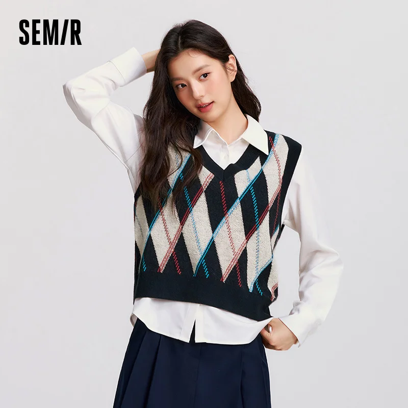 

Semir Long Sleeve Shirt Women Quilted Vest Easy Care 2025 Winter New Two-Piece Set