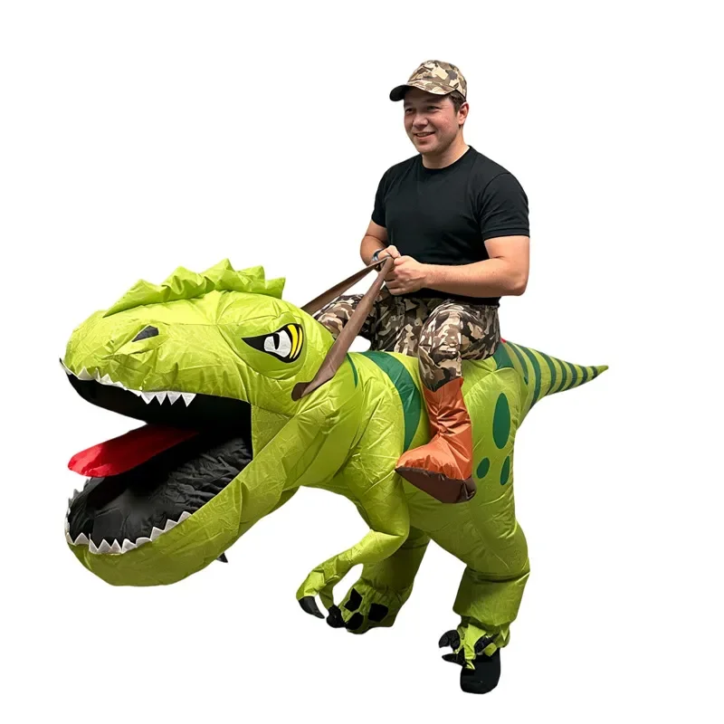 Birthday Party Festival Celebration Festival Show Ride Run Green Dinosaur Inflatable Play Suit