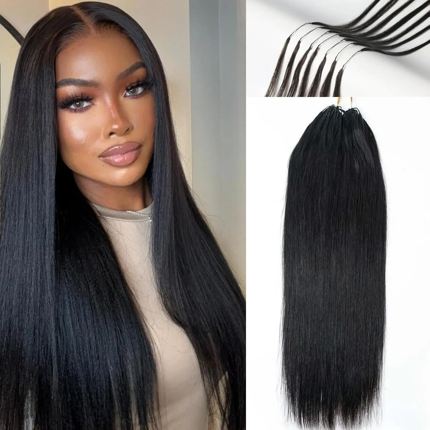 

Silk Straight Crochet Human Hair Knotless Pre-Separated Crochet Hair Extensions Human Hair Natural Black Feather Human Hair 240g