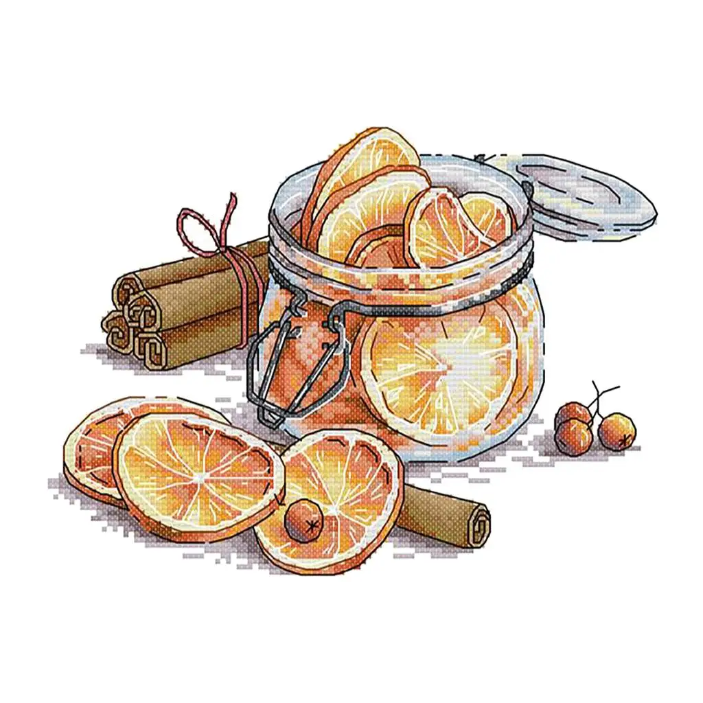 Dimensions Counted Cross Stitch Kit Lemon Tea Cotton Embroidery Needlework Set for DIY Crafts Adults Beginners