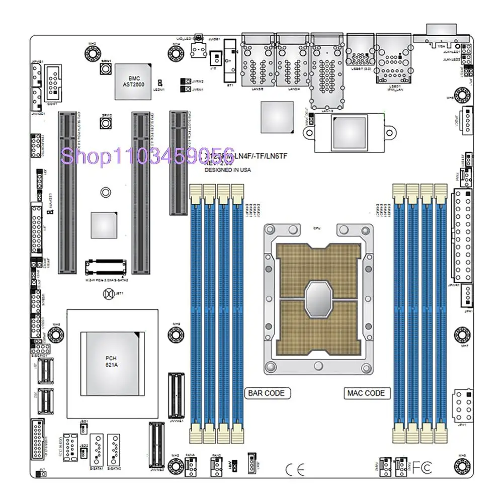 M-ATX C621A LGA-4189 2TB 3DS DDR4-3200MHz 10XSATA 3 For Supermicro Server Motherboard X12SPM-TF