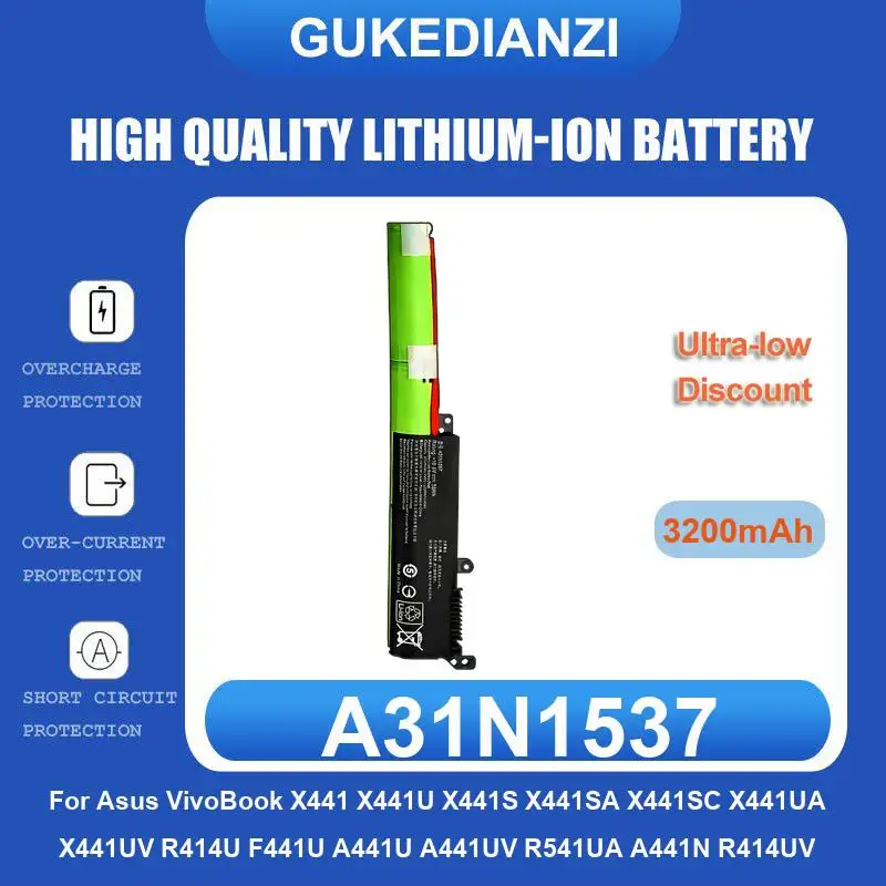 Battery For ASUS W409L W419L K455L A455L R419L R455L X454L X455L F455L Y483L VM410L K53 K53E X54C X53S X53 K53S X53E X53SV X53U